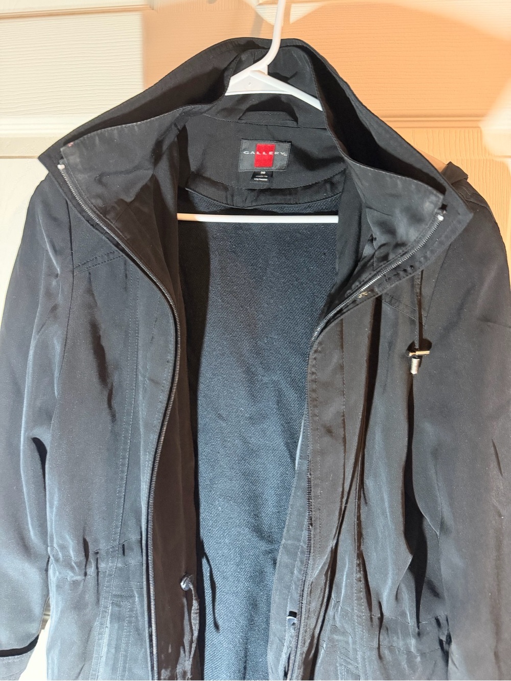 Black   Gallery Hooded Jacket